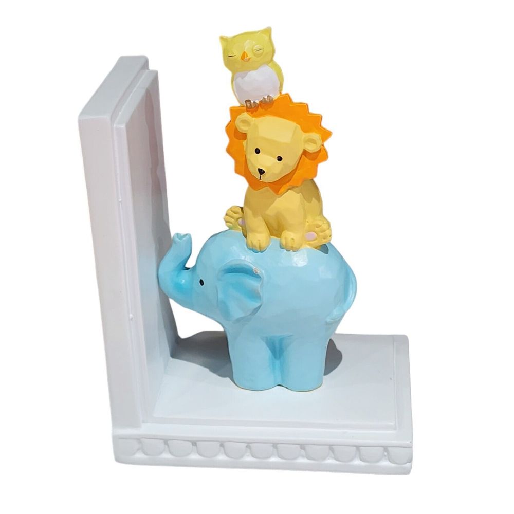 Set of Two Bookends With Multicolored Animal Figures 6x 5x 3.5 In - Picture 3 of 4